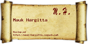 Mauk Hargitta névjegykártya